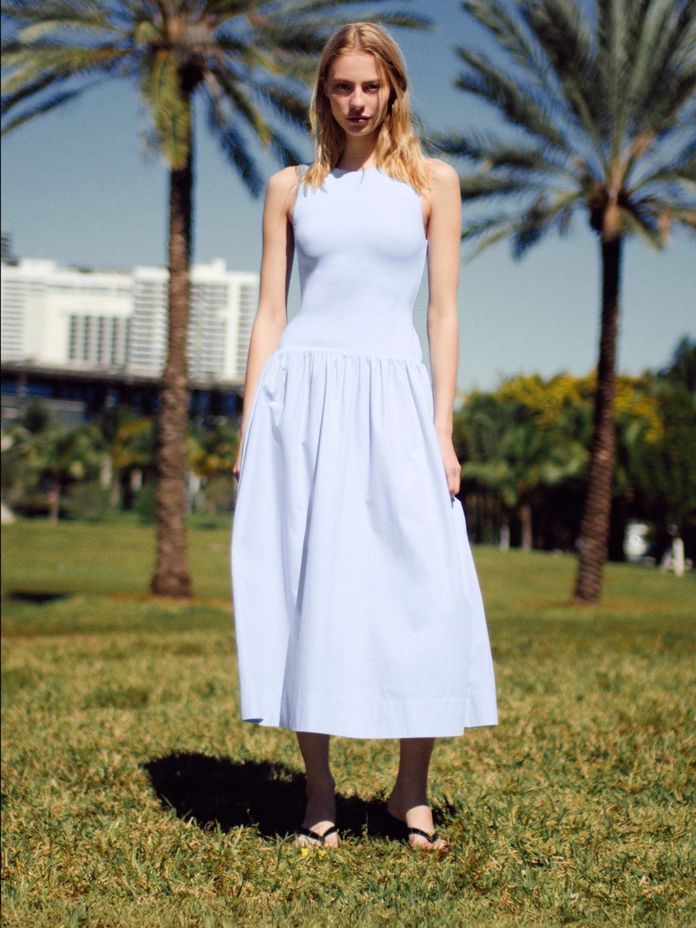 Aritzia Worldly Poplin Dress White